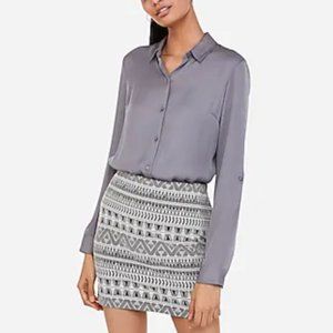 Express High Waisted Dotted Aztec Mini Skirt